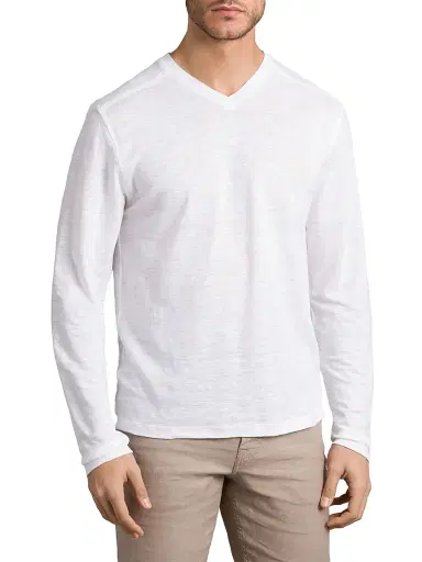 Stefano Ricci Men's Linen T-Shirt - White - Size Large | Thumbnail 2 Stefano Ricci Men's Linen T-Shirt - White - Size Large | Thumbnail 2