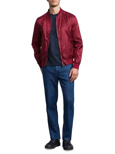 Stefano Ricci Men's Jacquard and Lambskin Leather Blouson Jacket - Ruby Red | Thumbnail 8 Stefano Ricci Men's Jacquard and Lambskin Leather Blouson Jacket - Ruby Red | Thumbnail 8