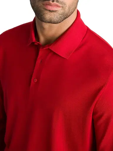 Stefano Ricci Men's Cashmere-Wool Polo Shirt - Red | Thumbnail 4 Stefano Ricci Men's Cashmere-Wool Polo Shirt - Red | Thumbnail 4