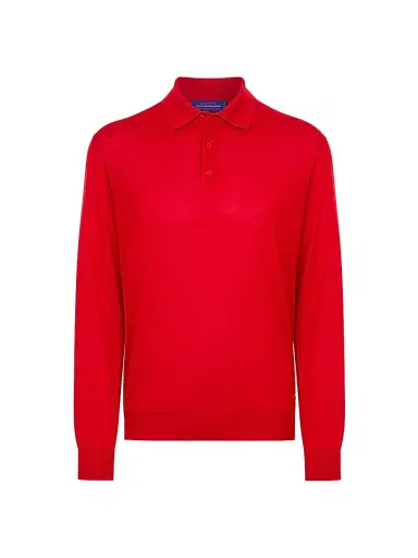 Stefano Ricci Men's Cashmere-Wool Polo Shirt - Red | Thumbnail 1 Stefano Ricci Men's Cashmere-Wool Polo Shirt - Red | Thumbnail 1