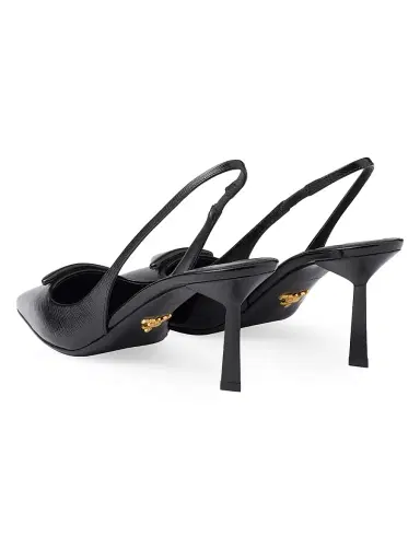 Prada Women's Saffiano 75MM Patent Leather Slingback Pumps - Black | Thumbnail 3 Prada Women's Saffiano 75MM Patent Leather Slingback Pumps - Black | Thumbnail 3