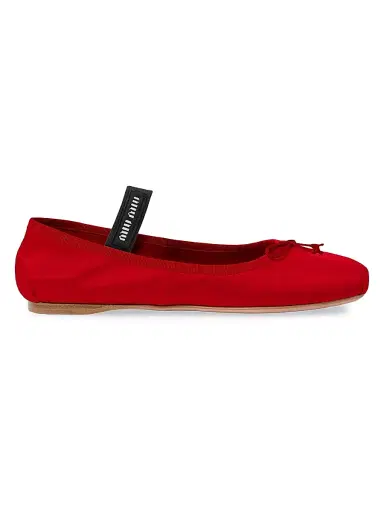 Miu Miu Women's Satin Ballerinas - Red - Size 8 | Thumbnail 1 Miu Miu Women's Satin Ballerinas - Red - Size 8 | Thumbnail 1