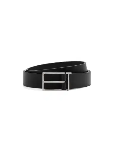 TOM FORD Men's Vacchetta Leather T Loop Belt - Black | Thumbnail 1 TOM FORD Men's Vacchetta Leather T Loop Belt - Black | Thumbnail 1