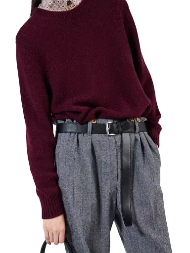 Prada Women's Wool and Cashmere Crew-Neck Sweater - Dark Red - Size 8 | Thumbnail 5 Prada Women's Wool and Cashmere Crew-Neck Sweater - Dark Red - Size 8 | Thumbnail 5