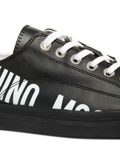 MOSCHINO Men's Logo Leather Low-Top Sneakers | Thumbnail 5 MOSCHINO Men's Logo Leather Low-Top Sneakers | Thumbnail 5