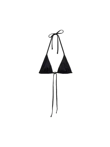 Prada Women's Jersey Triangle Bikini Top with Rhinestones - Black - Size XXS | Thumbnail 1 Prada Women's Jersey Triangle Bikini Top with Rhinestones - Black - Size XXS | Thumbnail 1