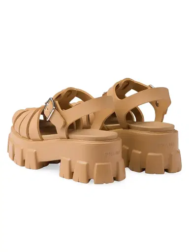 Prada Women's Foam Rubber Sandals - Light Brown | Thumbnail 3 Prada Women's Foam Rubber Sandals - Light Brown | Thumbnail 3