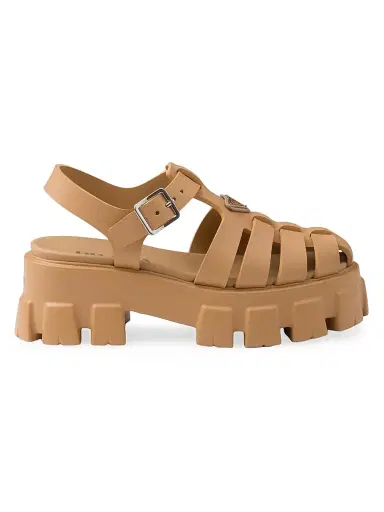 Prada Women's Foam Rubber Sandals - Light Brown | Thumbnail 1 Prada Women's Foam Rubber Sandals - Light Brown | Thumbnail 1