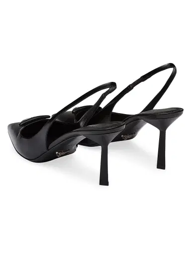 Prada Women's Brushed Leather Slingback Pumps - Black - Size 4.5 | Thumbnail 3 Prada Women's Brushed Leather Slingback Pumps - Black - Size 4.5 | Thumbnail 3