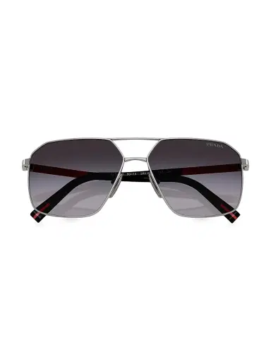 Prada Men's 60MM Aviator Sunglasses - Gunmetal | Thumbnail 5 Prada Men's 60MM Aviator Sunglasses - Gunmetal | Thumbnail 5