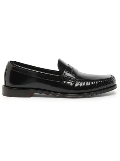 Tom Ford Men's Burnished Leather Penny Loafers - Black | Thumbnail 1 Tom Ford Men's Burnished Leather Penny Loafers - Black | Thumbnail 1