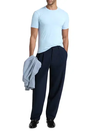 Giorgio Armani Men's Stretch Jersey Crewneck T-Shirt - Aquamarine | Thumbnail 2 Giorgio Armani Men's Stretch Jersey Crewneck T-Shirt - Aquamarine | Thumbnail 2