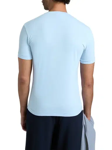 Giorgio Armani Men's Stretch Jersey Crewneck T-Shirt - Aquamarine | Thumbnail 5 Giorgio Armani Men's Stretch Jersey Crewneck T-Shirt - Aquamarine | Thumbnail 5