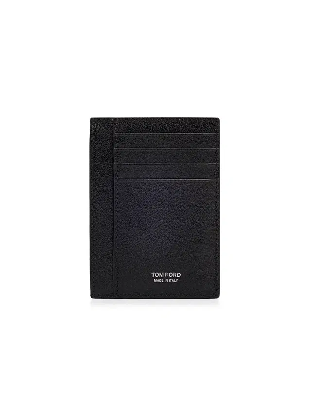 Men's Elongated T Line Leather Card Case - Black Men's Elongated T Line Leather Card Case - Black