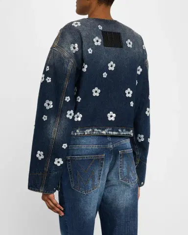 Marc Jacobs Daisy Sequined Denim Crop Jacket | Thumbnail 3 Marc Jacobs Daisy Sequined Denim Crop Jacket | Thumbnail 3