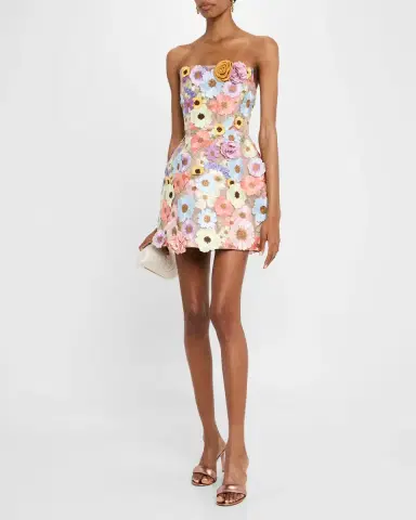 Bronx and Banco Bouquet Maraya Floral Applique Mini Dress | Thumbnail 2 Bronx and Banco Bouquet Maraya Floral Applique Mini Dress | Thumbnail 2