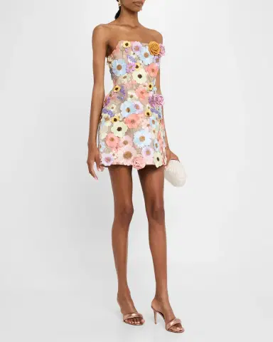 Bronx and Banco Bouquet Maraya Floral Applique Mini Dress | Thumbnail 4 Bronx and Banco Bouquet Maraya Floral Applique Mini Dress | Thumbnail 4