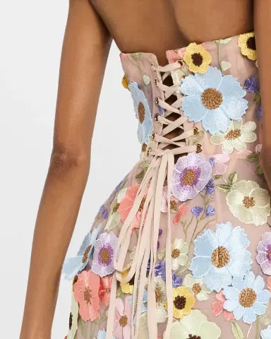 Bronx and Banco Bouquet Maraya Floral Applique Mini Dress | Thumbnail 5 Bronx and Banco Bouquet Maraya Floral Applique Mini Dress | Thumbnail 5