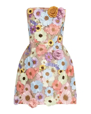 Bronx and Banco Bouquet Maraya Floral Applique Mini Dress | Thumbnail 1 Bronx and Banco Bouquet Maraya Floral Applique Mini Dress | Thumbnail 1