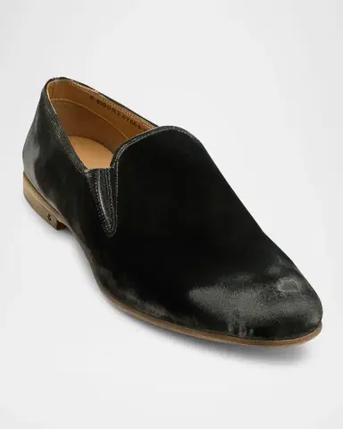 JOHN VARVATOS Men's Venice Distressed Velvet Loafers | Thumbnail 2 JOHN VARVATOS Men's Venice Distressed Velvet Loafers | Thumbnail 2