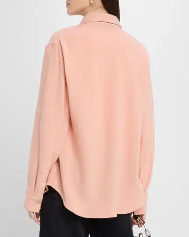 God’s True Cashmere Peach Blush Cashmere Button-Down Shirt | Thumbnail 3 God’s True Cashmere Peach Blush Cashmere Button-Down Shirt | Thumbnail 3