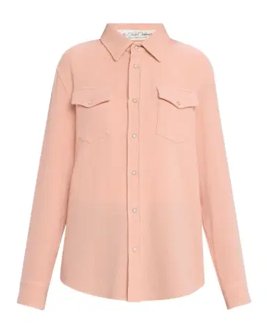 God’s True Cashmere Peach Blush Cashmere Button-Down Shirt | Thumbnail 1 God’s True Cashmere Peach Blush Cashmere Button-Down Shirt | Thumbnail 1