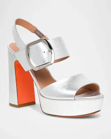 Santoni Bruxel Metallic Buckle Platform Sandals | Thumbnail 2 Santoni Bruxel Metallic Buckle Platform Sandals | Thumbnail 2