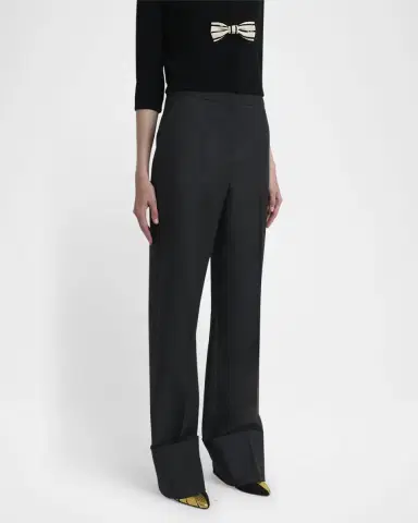 Valentino Garavani Cuffed Wool Trousers | Thumbnail 4 Valentino Garavani Cuffed Wool Trousers | Thumbnail 4