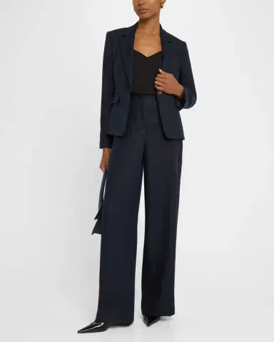 ARGENT Park Wide-Leg Basketweave Linen Trousers | Thumbnail 2 ARGENT Park Wide-Leg Basketweave Linen Trousers | Thumbnail 2
