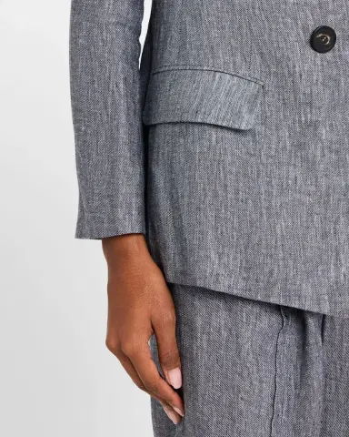 Emporio Armani Double-Breasted Linen Chambray Blazer | Thumbnail 5 Emporio Armani Double-Breasted Linen Chambray Blazer | Thumbnail 5