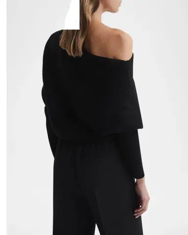 Reiss Lorna Ribbed One-Shoulder Top | Thumbnail 3 Reiss Lorna Ribbed One-Shoulder Top | Thumbnail 3
