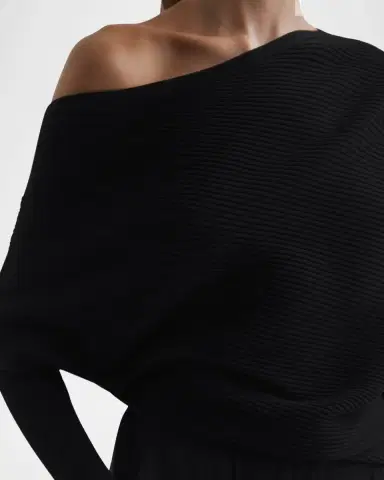 Reiss Lorna Ribbed One-Shoulder Top | Thumbnail 5 Reiss Lorna Ribbed One-Shoulder Top | Thumbnail 5