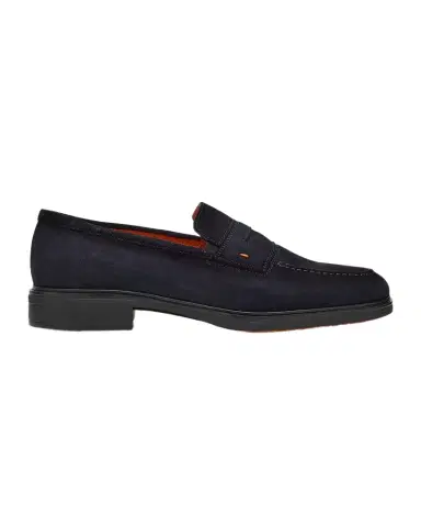 Santoni Men's Easy Suede Penny Loafers | Thumbnail 1 Santoni Men's Easy Suede Penny Loafers | Thumbnail 1