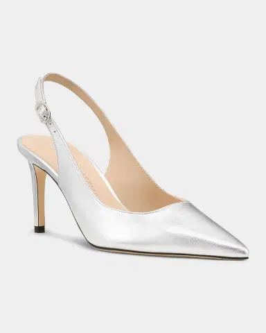 Stuart Weitzman 75mm Stuart Power Metallic Leather Slingback Pumps | Thumbnail 3 Stuart Weitzman 75mm Stuart Power Metallic Leather Slingback Pumps | Thumbnail 3