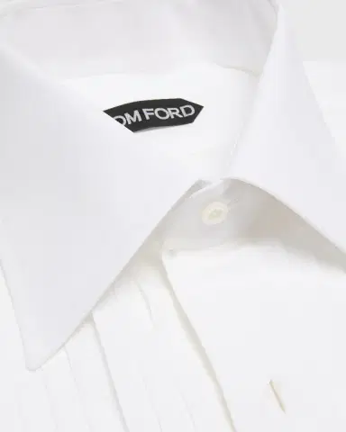 TOM FORD Men's Cotton Plisse Dress Shirt | Thumbnail 2 TOM FORD Men's Cotton Plisse Dress Shirt | Thumbnail 2