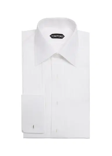 TOM FORD Men's Cotton Plisse Dress Shirt | Thumbnail 3 TOM FORD Men's Cotton Plisse Dress Shirt | Thumbnail 3