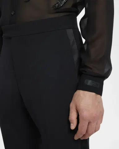 Versace Men's Wool-Mohair Tuxedo Pants | Thumbnail 5 Versace Men's Wool-Mohair Tuxedo Pants | Thumbnail 5