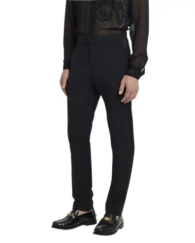 Versace Men's Wool-Mohair Tuxedo Pants | Thumbnail 1 Versace Men's Wool-Mohair Tuxedo Pants | Thumbnail 1