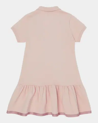 Moncler Girl's Drop-Waist Short-Sleeve Polo Dress | Thumbnail 2 Moncler Girl's Drop-Waist Short-Sleeve Polo Dress | Thumbnail 2