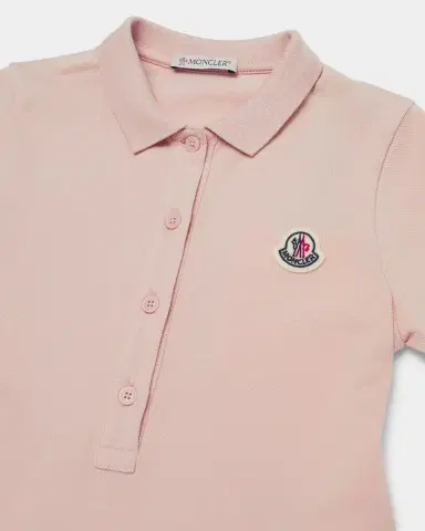 Moncler Girl's Drop-Waist Short-Sleeve Polo Dress | Thumbnail 3 Moncler Girl's Drop-Waist Short-Sleeve Polo Dress | Thumbnail 3