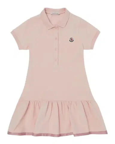 Moncler Girl's Drop-Waist Short-Sleeve Polo Dress | Thumbnail 1 Moncler Girl's Drop-Waist Short-Sleeve Polo Dress | Thumbnail 1