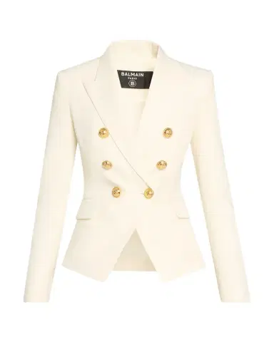 Balmain Classic Double-Breasted Fitted Wool Jacket | Thumbnail 1 Balmain Classic Double-Breasted Fitted Wool Jacket | Thumbnail 1