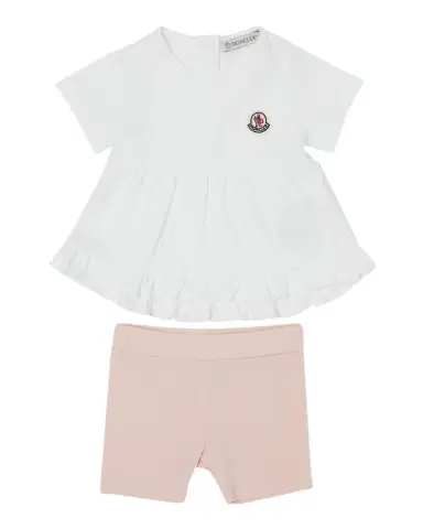 Moncler Girl's T-Shirt and Short Legging 2-Piece Set, Size 6M-3 | Thumbnail 1 Moncler Girl's T-Shirt and Short Legging 2-Piece Set, Size 6M-3 | Thumbnail 1