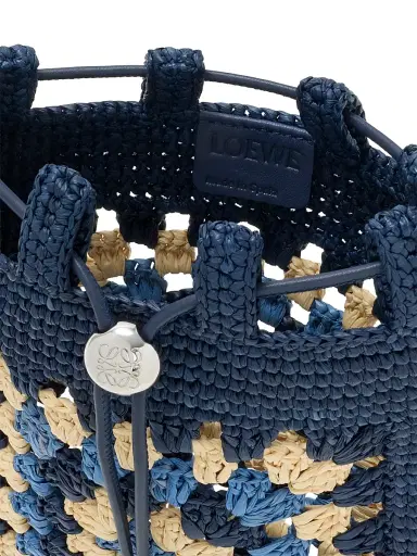 Loewe Women's x Paula's Ibiza Drawstring Crochet Raffia Pocket Pouch - Navy Sky Blue | Thumbnail 5 Loewe Women's x Paula's Ibiza Drawstring Crochet Raffia Pocket Pouch - Navy Sky Blue | Thumbnail 5