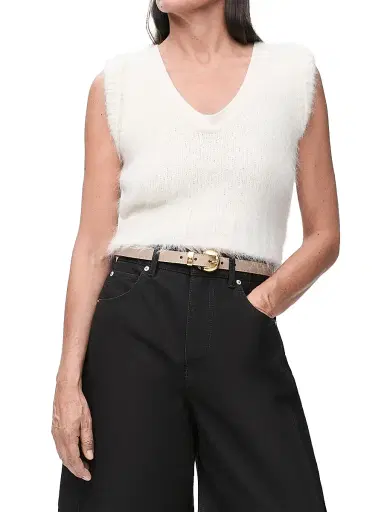 Loewe Women's Pebble Leather Belt - Sand Gold - Size Medium | Thumbnail 2 Loewe Women's Pebble Leather Belt - Sand Gold - Size Medium | Thumbnail 2