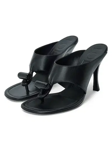 Loewe Women's 90MM Toggle Thong Leather Sandals - Black | Thumbnail 2 Loewe Women's 90MM Toggle Thong Leather Sandals - Black | Thumbnail 2