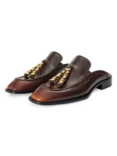 LOEWE Women's Edge 20MM Leather Mules - Brown | Thumbnail 3 LOEWE Women's Edge 20MM Leather Mules - Brown | Thumbnail 3