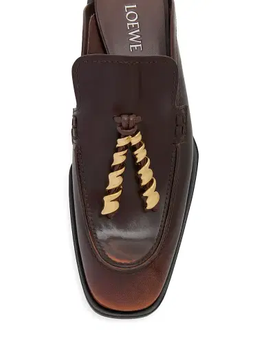 LOEWE Women's Edge 20MM Leather Mules - Brown | Thumbnail 4 LOEWE Women's Edge 20MM Leather Mules - Brown | Thumbnail 4