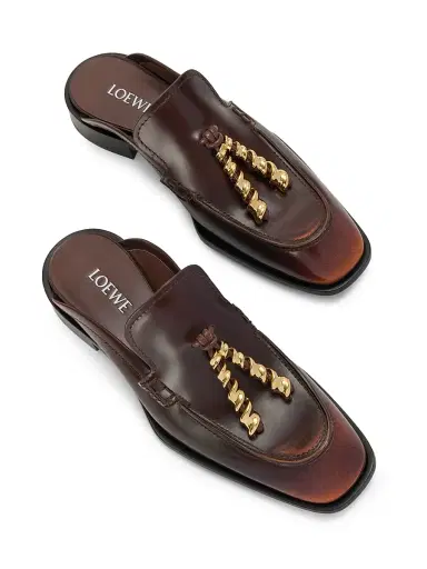 LOEWE Women's Edge 20MM Leather Mules - Brown | Thumbnail 5 LOEWE Women's Edge 20MM Leather Mules - Brown | Thumbnail 5
