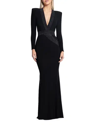Zhivago Women's Battle Lines The Heiress V-Neck Gown - Black - Size 2 | Thumbnail 2 Zhivago Women's Battle Lines The Heiress V-Neck Gown - Black - Size 2 | Thumbnail 2